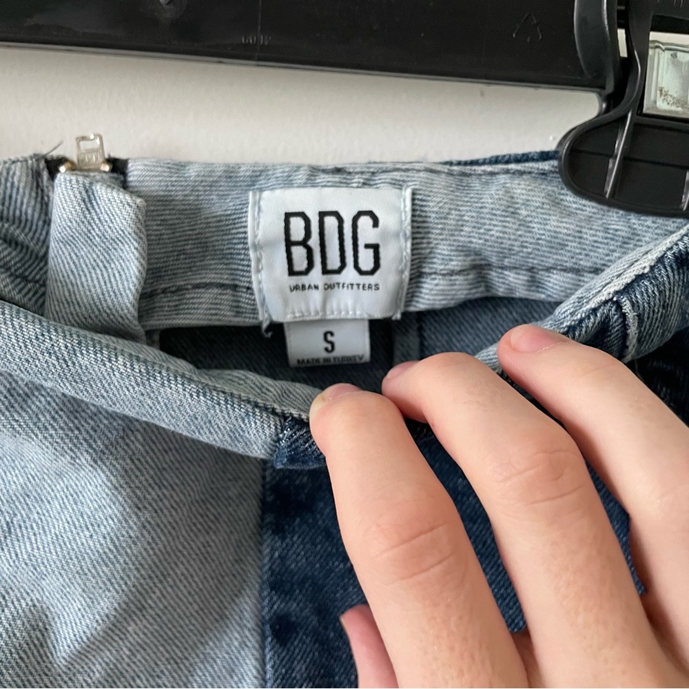 Patchwork Denim Mini Skirt - image 2